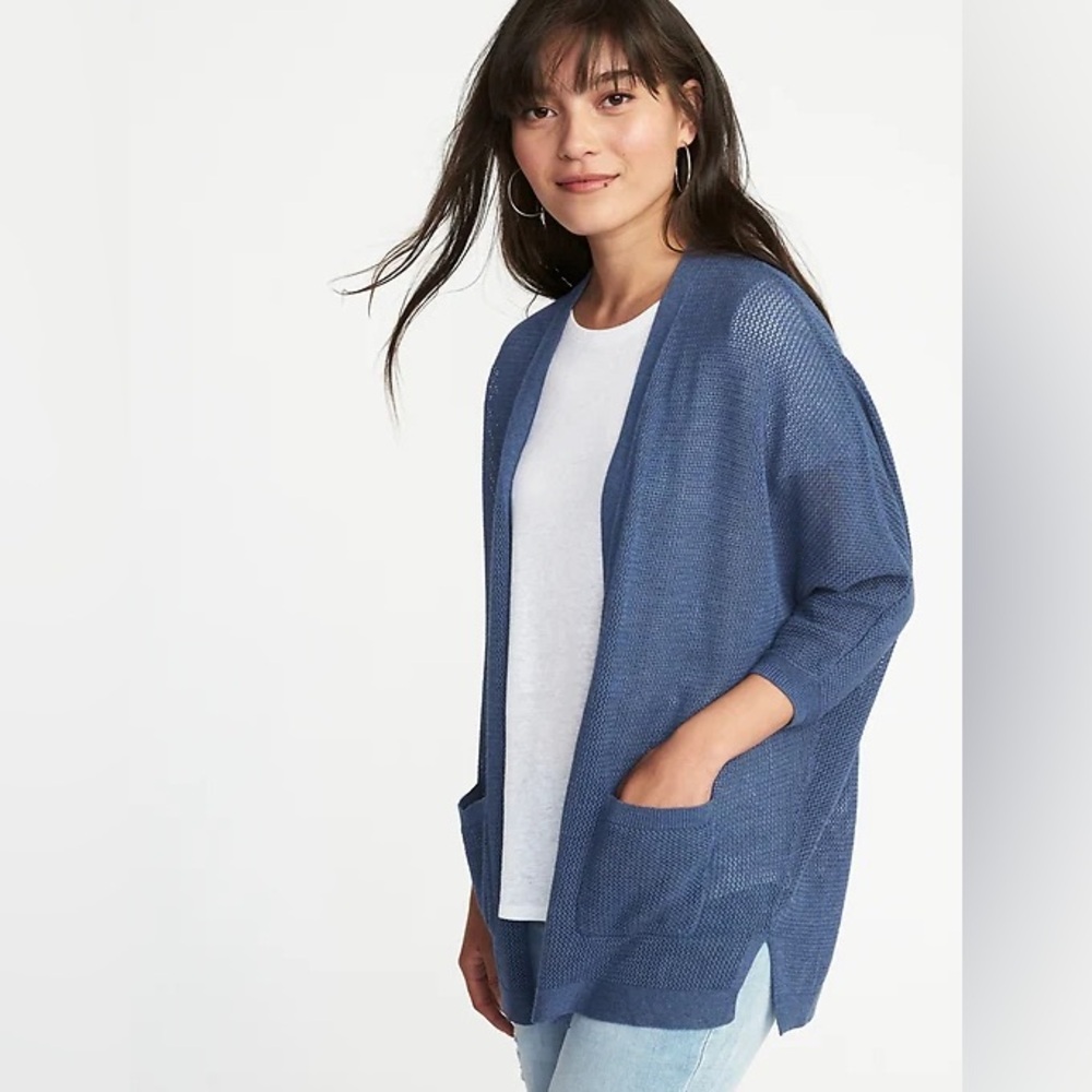 Old Navy Textured-Knit Dolman-Sleeve Open-Front Sweater for Women